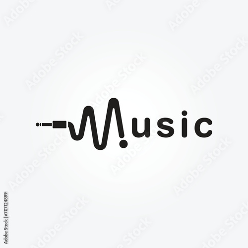 letter M Music logo design collection with gradient style