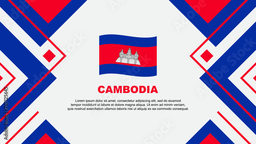 Cambodia Flag Abstract Background Design Template. Cambodia Independence Day Banner Wallpaper Vector Illustration. Cambodia Illustration