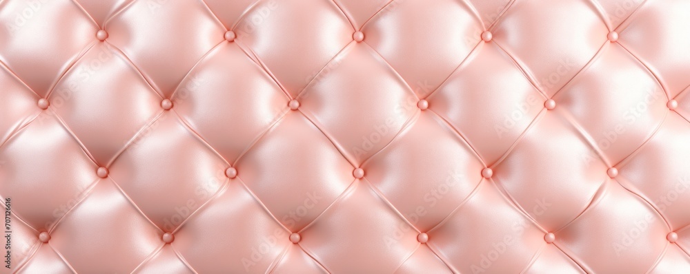 Seamless light pastel coral diamond tufted upholstery background texture