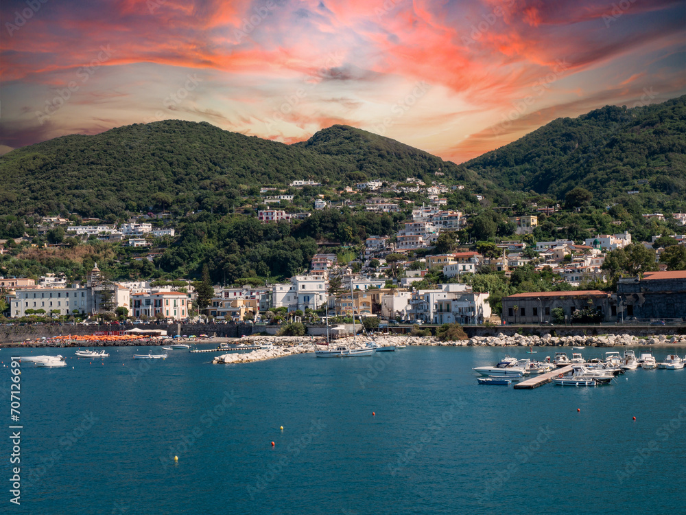 bay before the ischia island in italy,gulf of naples