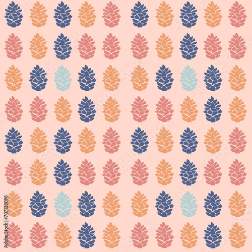 Pinecone seamless pattern. Can be used for gift wrapping, wallpaper, background