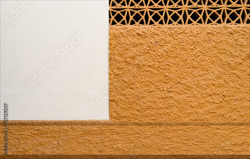 Yellow,White Background,Studio Room Concrete Wall Rough Texture Surface with Cut off Geometric Pattern,Orange cement old building wall plaster texture,Minimal Backdrop for product designs present