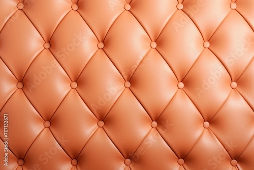 Seamless light pastel orange diamond tufted upholstery background texture