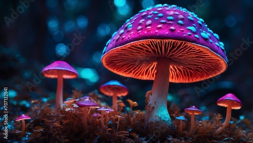 neon Psychedelic mushroom trippy