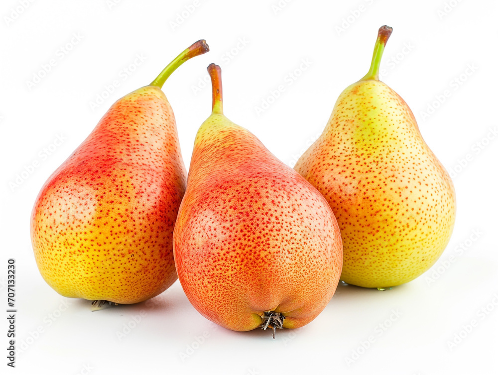 Fresh pear fruits isolated on white background. Minimalist style. Fresh pear fruits isolated on white background. Minimalist style.