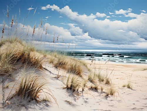 Sand dunes and sea