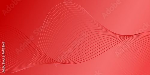 Abstract background with waves for banner. Medium banner size. Vector background with lines. Red color. Valentine's Day. Brochure, booklet