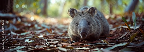 Critically Endangered Northern Hairy-Nosed Wombat in Epping Forest National Park photo