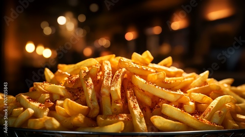 Close-Up Wallpaper with Crunchy French Fries  