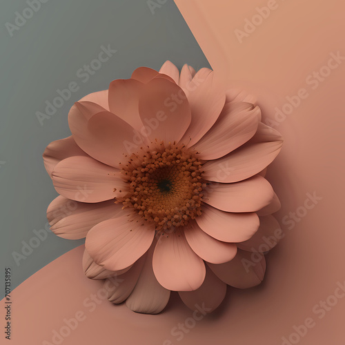 close-up of flower against peach tones background - generated by ai