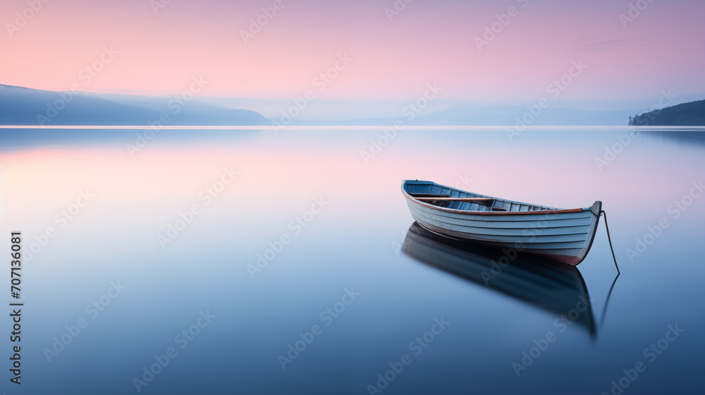A boat sitting on top of a body of water A boat sitting on top of a body of water