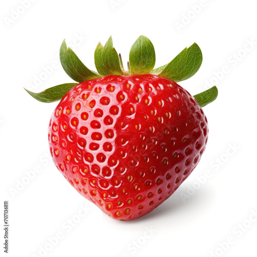 fresh ripe red strawberry isolated on white background. healthy  vegetarian  fruit smoothies  