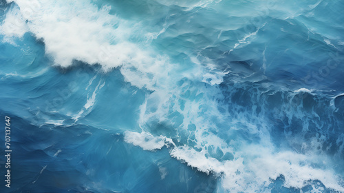 waves crashing on the rocks, Waves of water of the river and the sea meet each other during high tide and low tide top view, Ai generated image