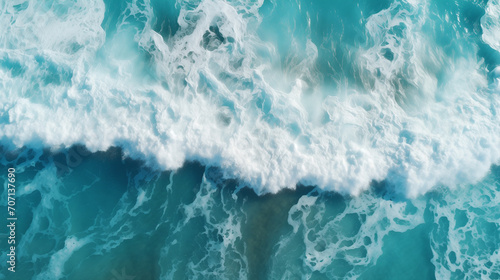 waves at Seychelles beach, Waves of water of the river and the sea meet each other during high tide and low tide top view, Ai generated image 