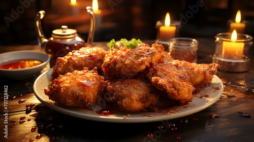 Fried Chicken - Spicy Chicken Nuggets Fast Food Delight

