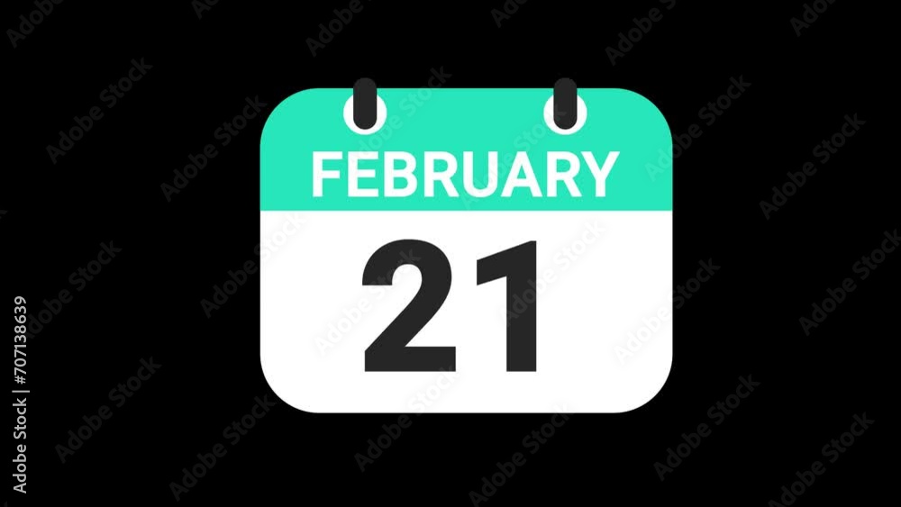 Date counting calendar date of 1 to 31, animation, Transparent alpha background Date counting calendar date of 1 to 31, animation, Transparent alpha background
