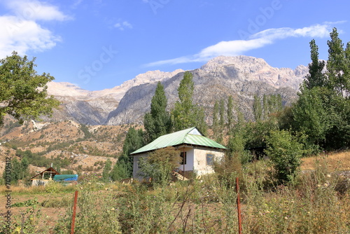 mountain landscape close to Arslanbob  Kyrgyzstan  Central Asia