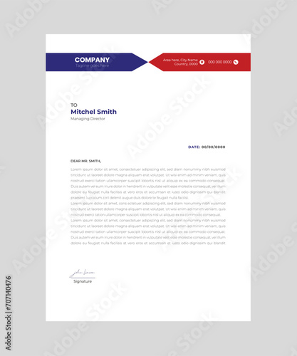 Minimalist concept business style professional and modern letterhead template design