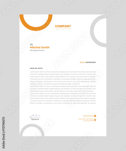 Minimalist concept business style professional and modern letterhead template design