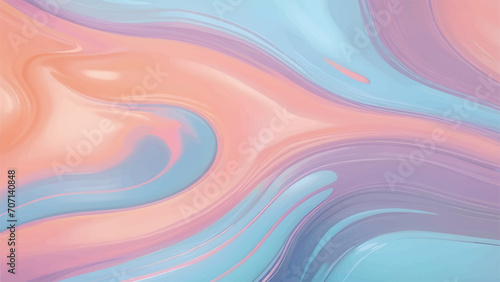 Wavy paint in soft pastel colors. Smooth pastel gradient with liquid marble-like texture on abstract background