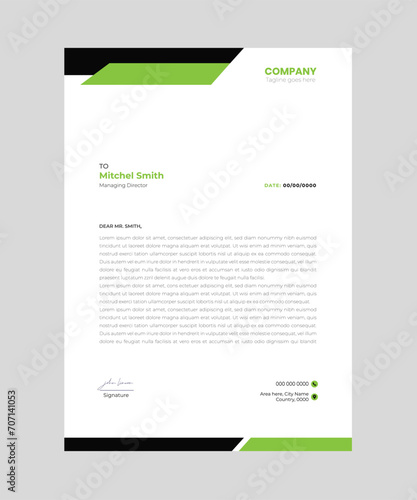 Minimalist concept business style professional and modern letterhead template design