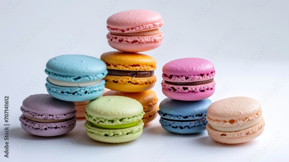 Stacked Macaroons - A Delicious Pile of Colorful French Treats Stacked Macaroons - A Delicious Pile of Colorful French Treats