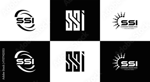 SSI logo. S S I design. White SSI letter. SSI, S S I letter logo design. Initial letter SSI letter logo set, linked circle uppercase monogram logo. S S I letter logo vector design. 