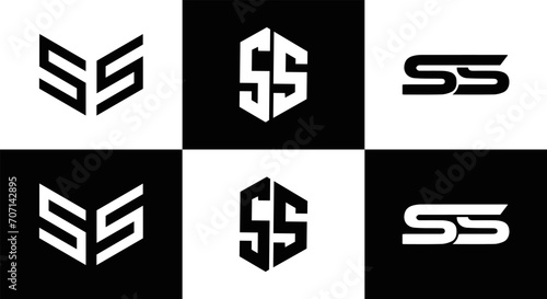 SS logo. S S design. White SS letter. SS, S S letter logo design. Initial letter SS letter logo set, linked circle uppercase monogram logo. S S letter logo vector design.	
