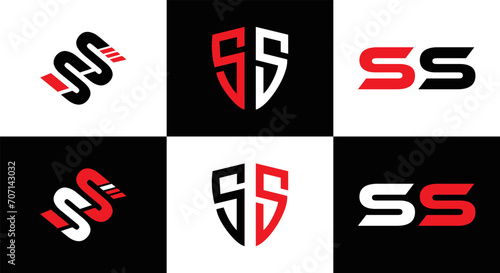 SS logo. S S design. White SS letter. SS, S S letter logo design. Initial letter SS letter logo set, linked circle uppercase monogram logo. S S letter logo vector design. 