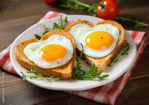 fried egg with toast on a plate