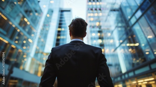 Rear shot of businessman among skyscrapers  © Werckmeister