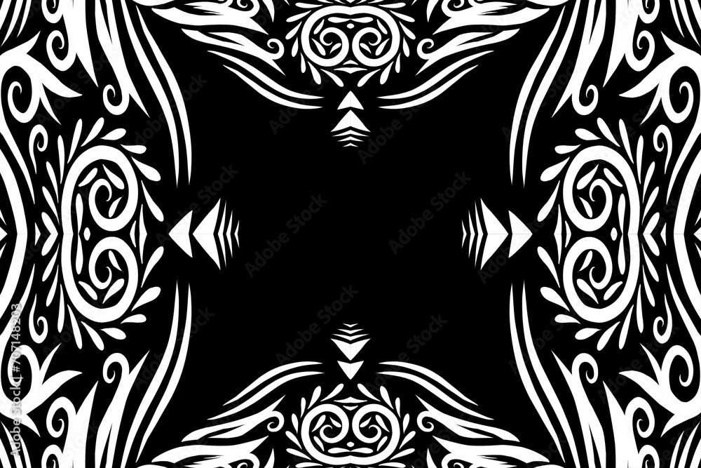 Beautiful black and white frame gradient flowers line art pattern of indonesian culture traditional tenun batik ethnic dayak ornament Beautiful black and white frame gradient flowers line art pattern of indonesian culture traditional tenun batik ethnic dayak ornament