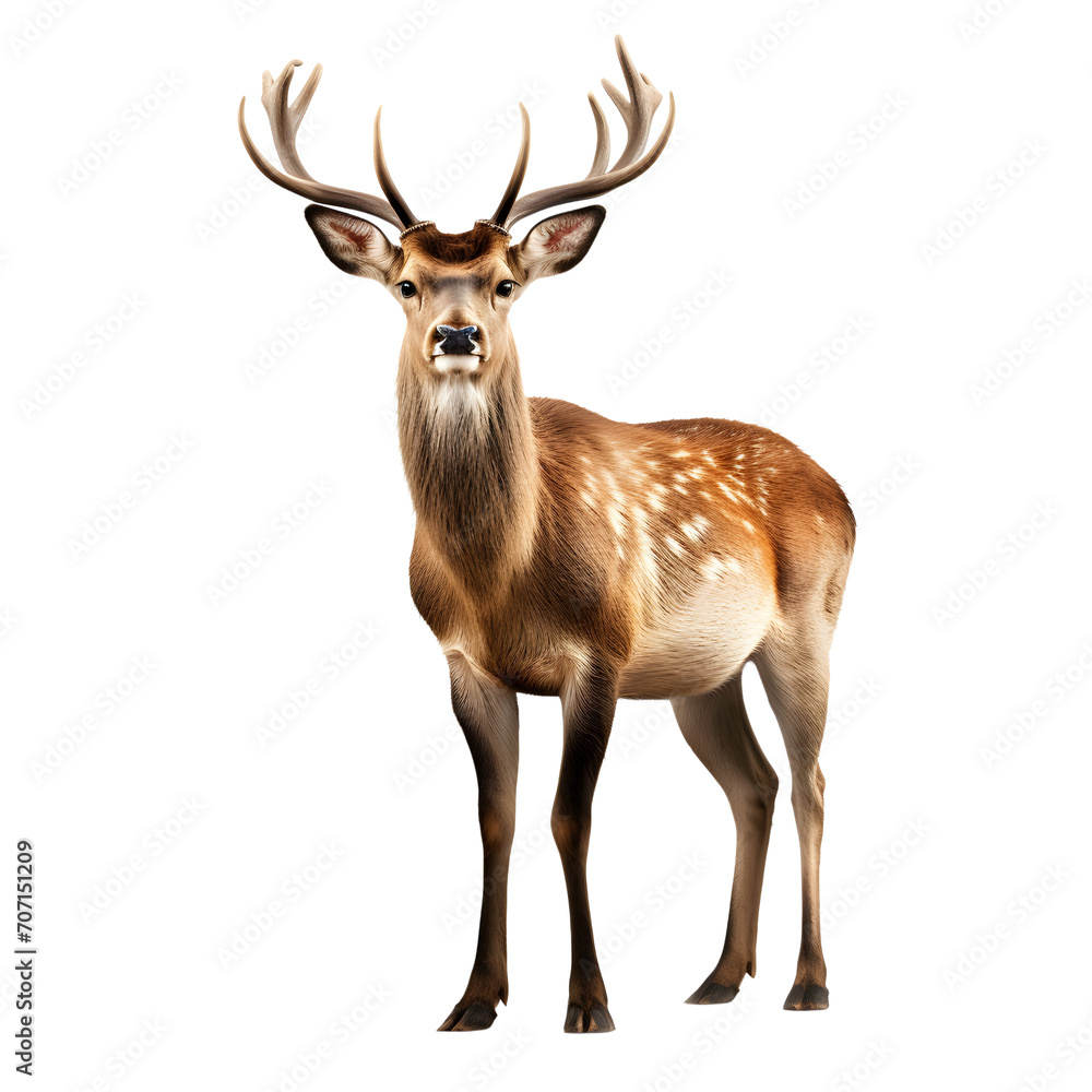 Deer standing isolated on white or transparent background Deer standing isolated on white or transparent background