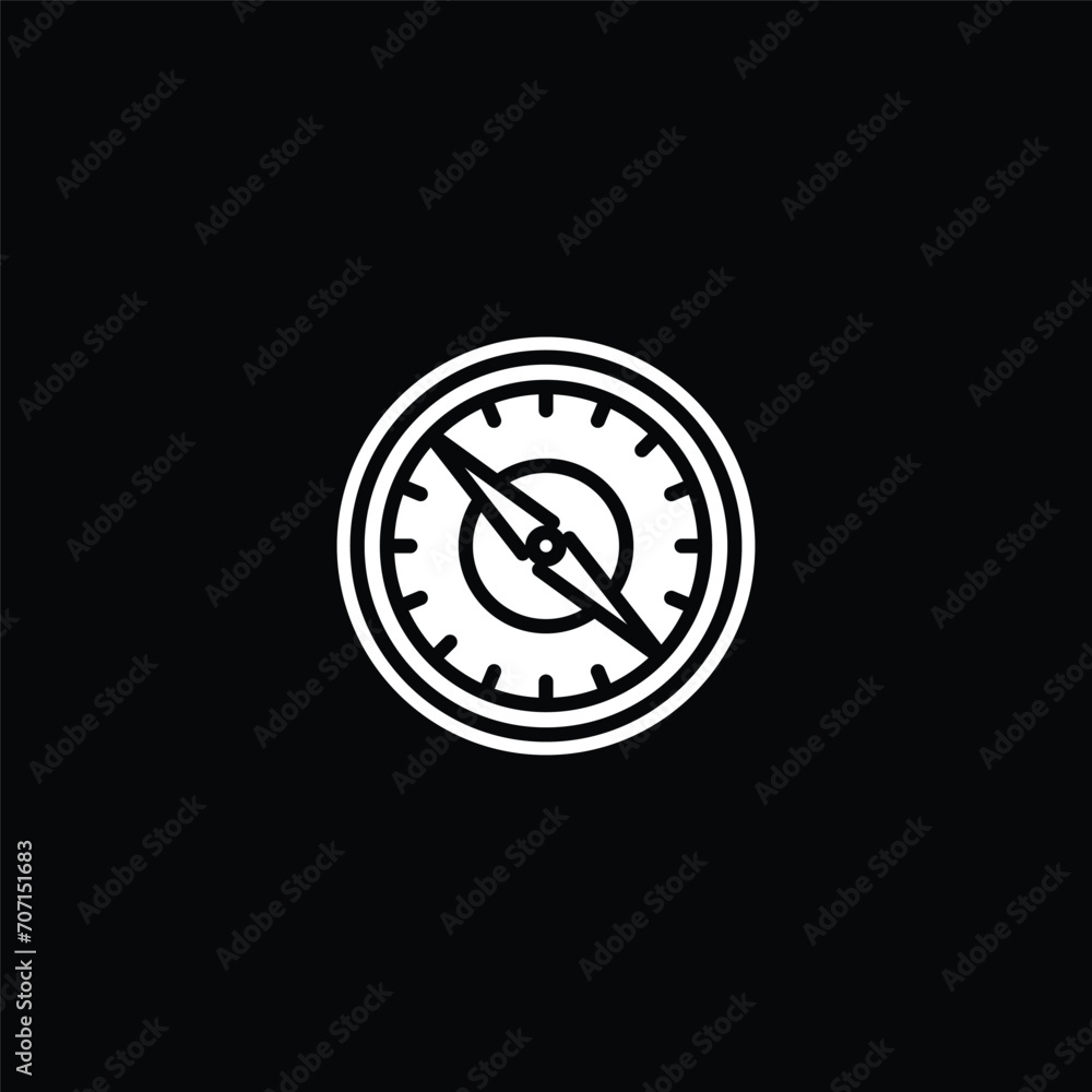 Original vector illustration. The contour icon is a hiking compass. Original vector illustration. The contour icon is a hiking compass.