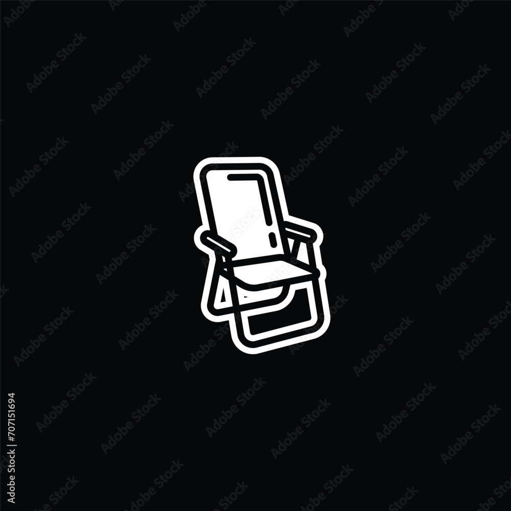 Original vector illustration. The contour icon of the camp chair. Stock ...