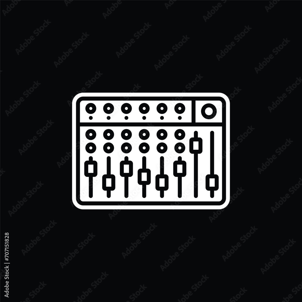 Original vector illustration. The contour icon of the music mixing console. A design element. Original vector illustration. The contour icon of the music mixing console. A design element.