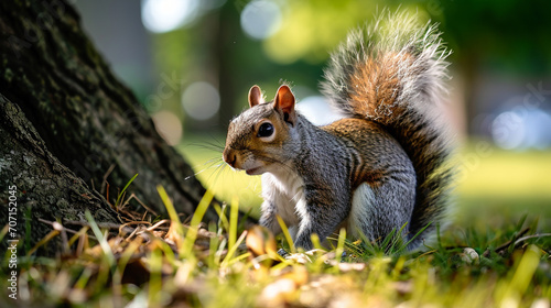 close-up of a squirrel in the park, forest