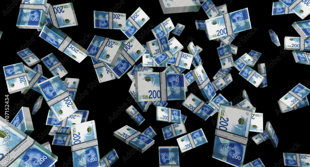 Israel Shekel 200 ILS banknote money 3d illustration Israel Shekel 200 ILS banknote money 3d illustration
