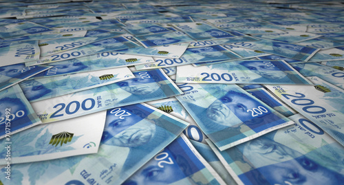 Photos Israel Shekel 200 ILS banknote money 3d illustration