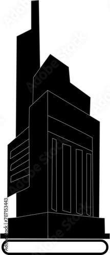 sketch icon of a building  emphasizing architectural features and design elements  suitable for various projects and presentations
