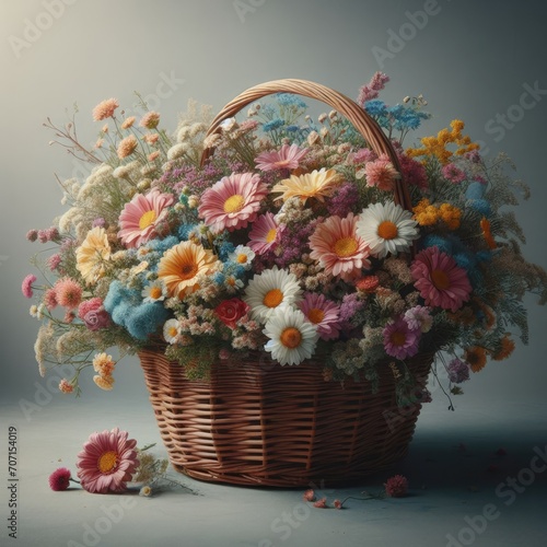 bouquet of flowers in a basket  © Deanmon
