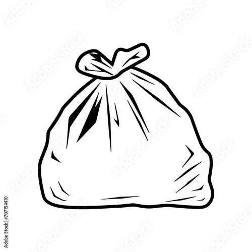 Garbage bag icon. Trash bag isolated