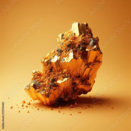 gold from rosia montana in romania set against a transparent background exuding elegance and sophistication
 photo