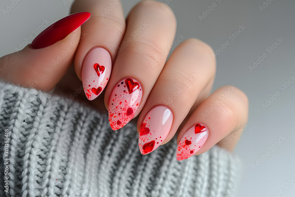 Beautiful Valentine’s Day design manicure Beautiful Valentine’s Day design manicure