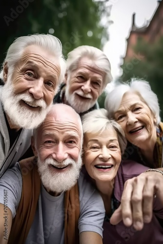 shot of a group of seniors taking selfies together