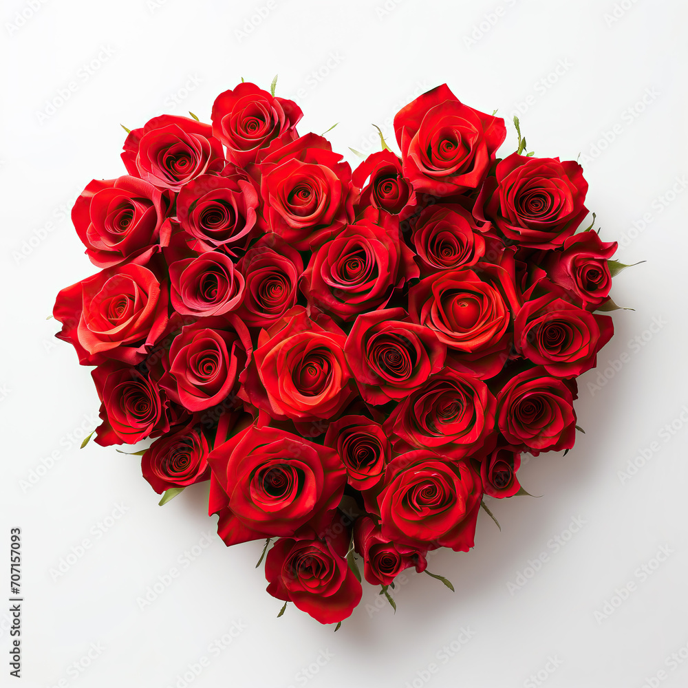 heart shaped roses on white background heart shaped roses on white background