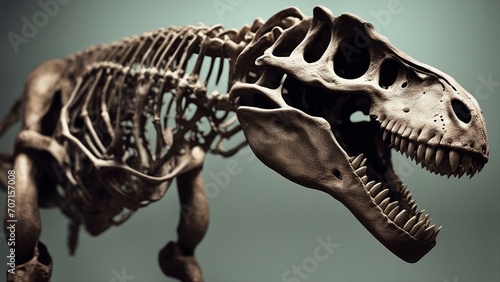 skeleton of a dinosaur The skeleton of the Tyrannosaurus Rex was a mysterious creature that dwelled in the secret world, 
