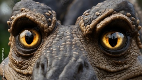 close up of a dinosaur eye Dinosaur eyes varied in size, shape, and color depending on the species and their lifestyle.   photo