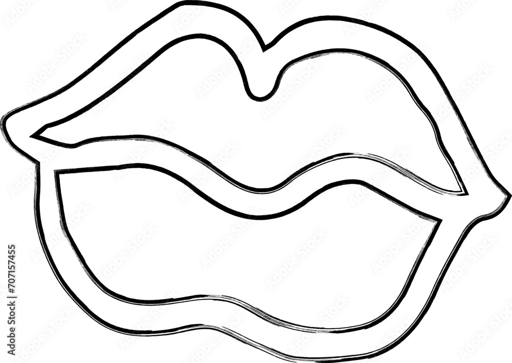 Lips drawing decoration and design.
Lips drawing decoration and design.