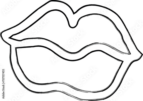  Lips drawing decoration and design.